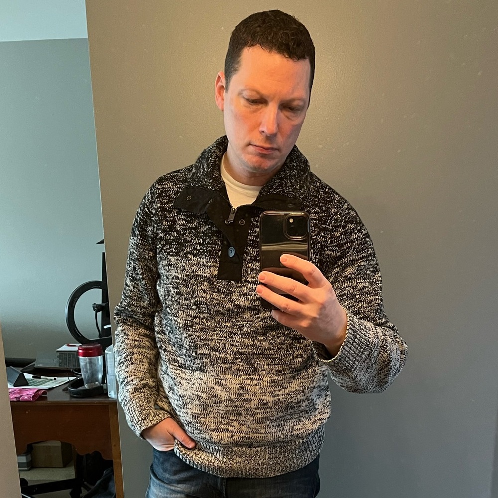 Express Black & White Ombré Sweater - Size Small